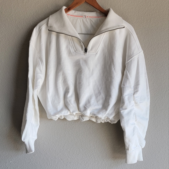 Free People Movement Valley Girl Cropped Quarter Zip Sweatshirt - Picture 4 of 9